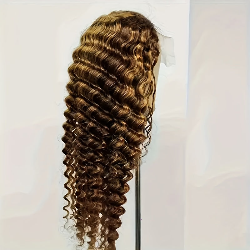 4/27 Deep Wave Lace Front Wigs Human Hair