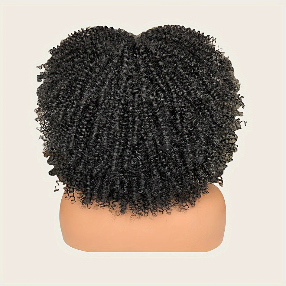 Curly Afro Wig with Bangs Short Kinky Curly