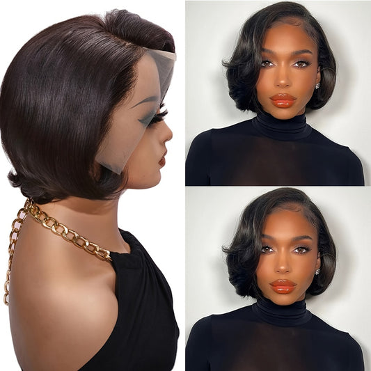 13x4 Lace Front Wigs Pixie Cut Brazilian Human Hair Wigs Short Bob