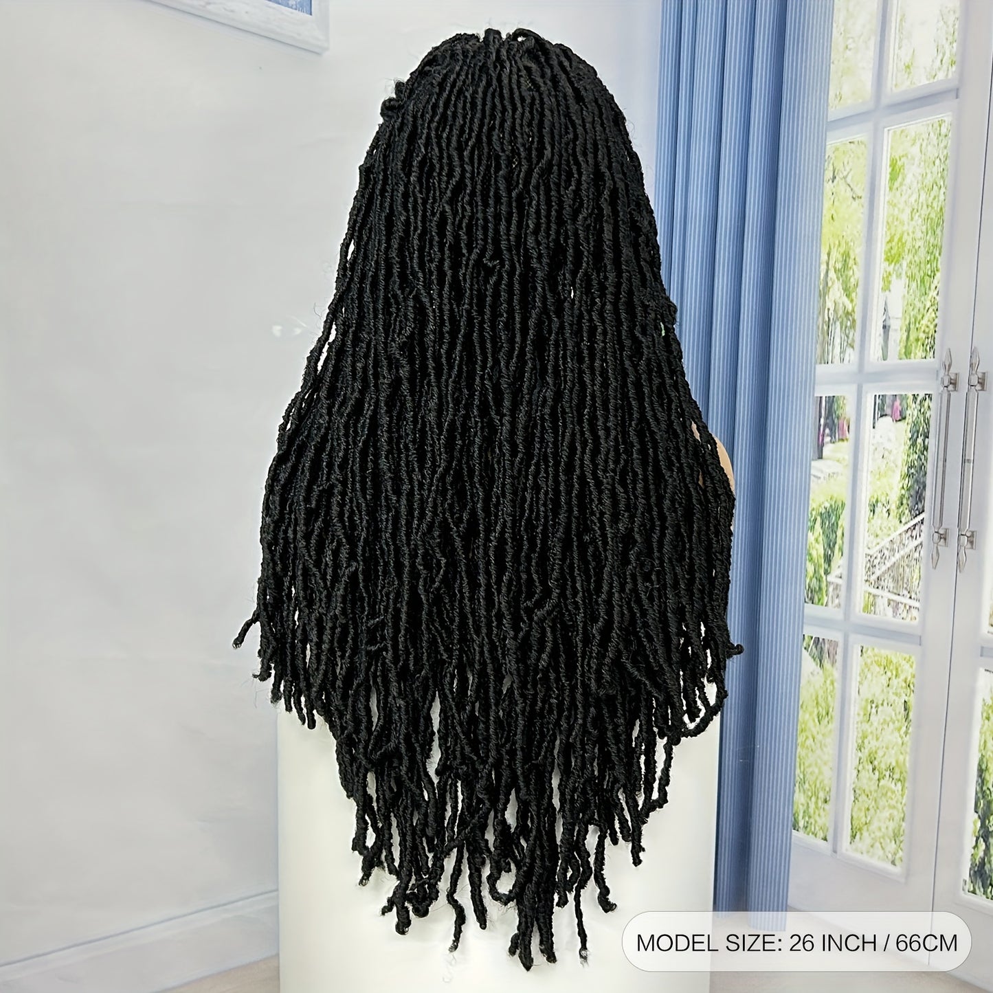 26 Inch Soft Faux Locs Wigs For Black Women, Thick New Faux Locs Wigs, Knotless 9*6 Lace Synthetic Locs Wig Pre Plucked