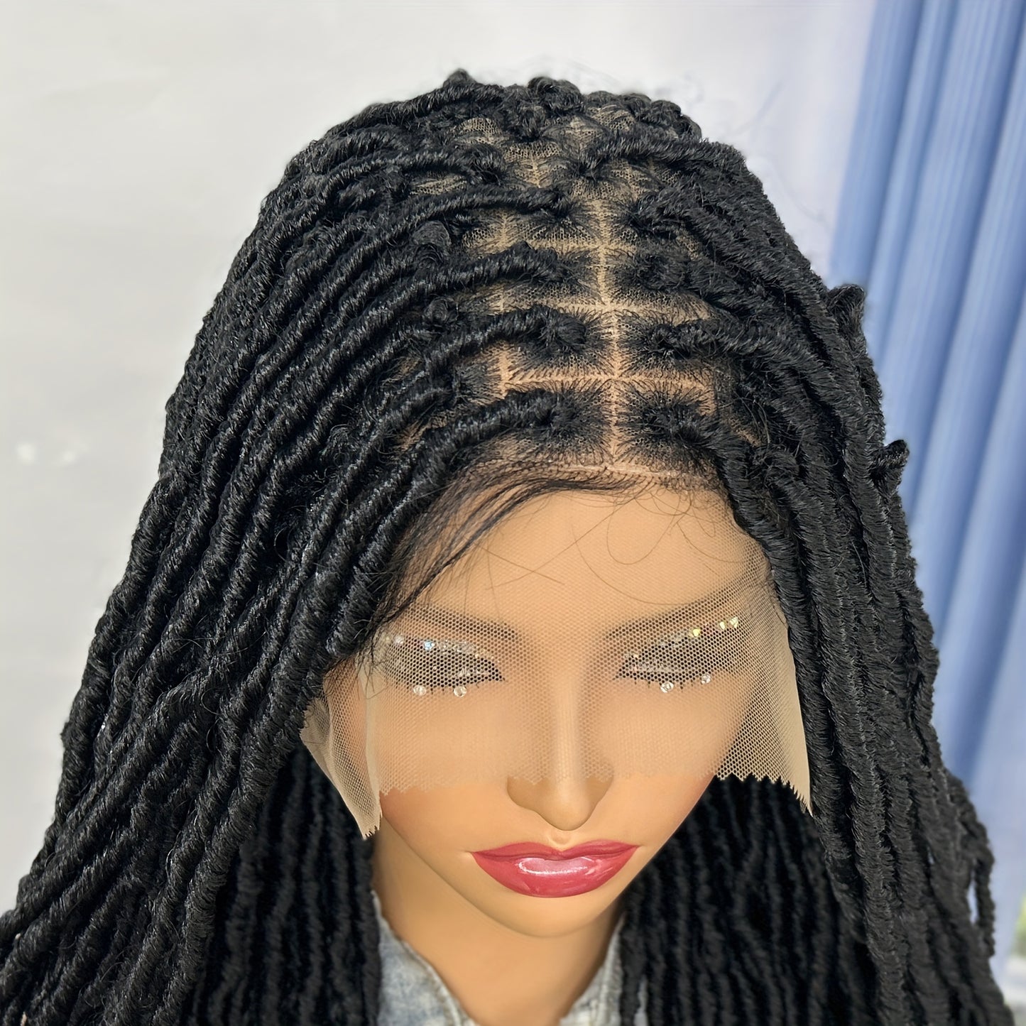 26 Inch Soft Faux Locs Wigs For Black Women, Thick New Faux Locs Wigs, Knotless 9*6 Lace Synthetic Locs Wig Pre Plucked
