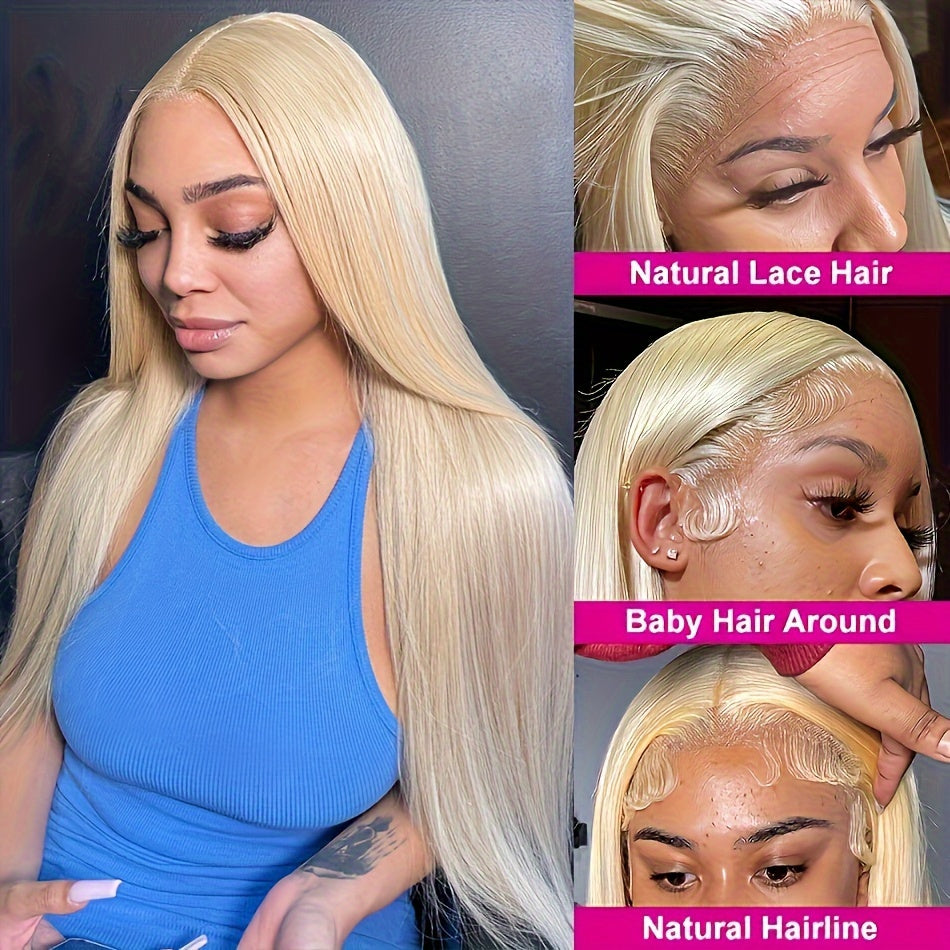 613 Lace Front Wig Human Hair 13x4 Straight Blonde Lace Front Wigs Human Hair Pre Plucked With Baby Hair 13x4 613 HD Transparent Lace Frontal Wig Blonde