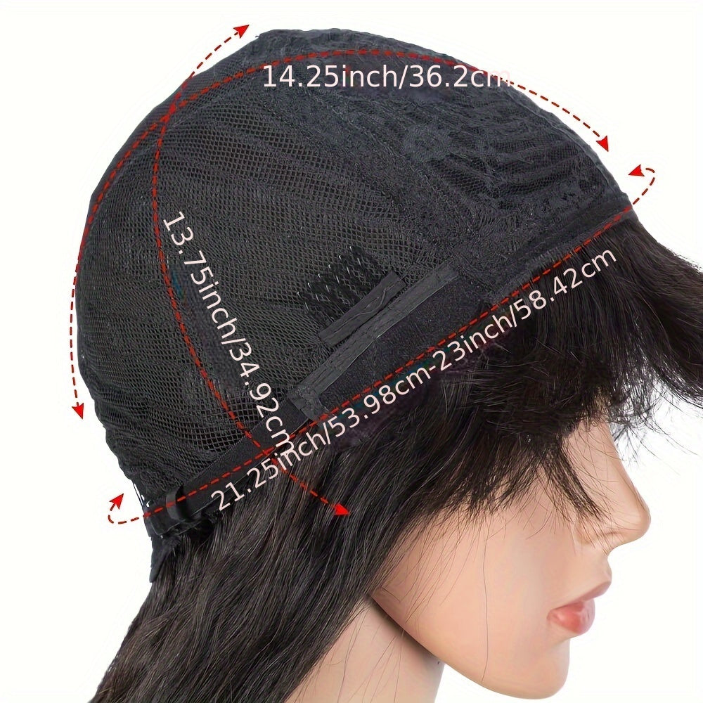 Wig With Bangs Straight 200% Density Wig 100% Human Hair