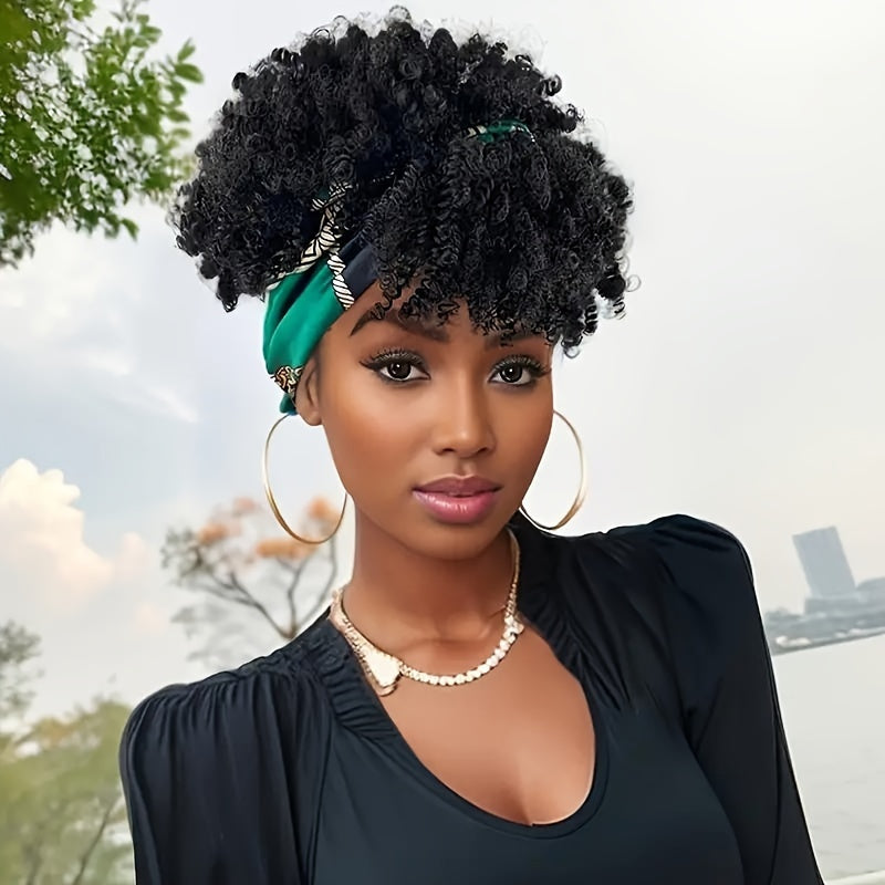 Short Natural Curly Wig Headband