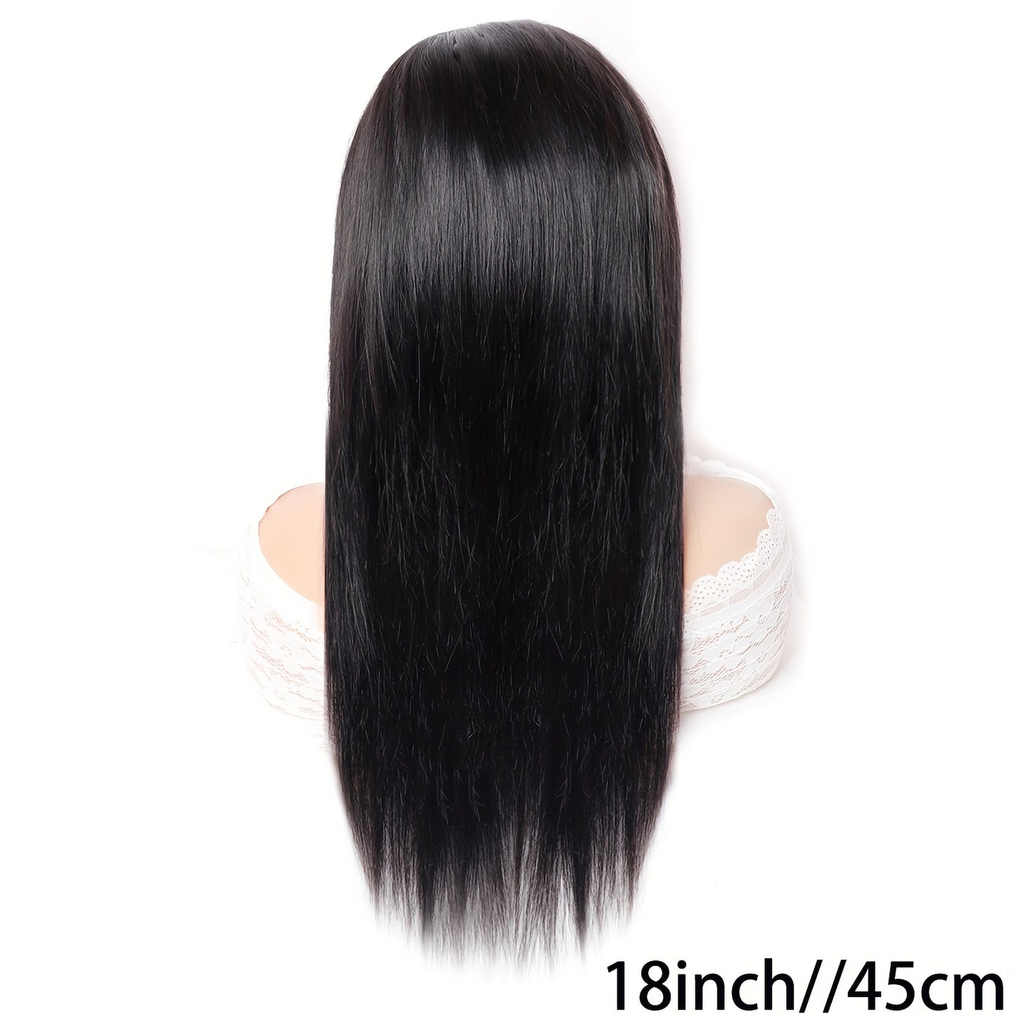 Wig With Bangs Straight 200% Density Wig 100% Human Hair