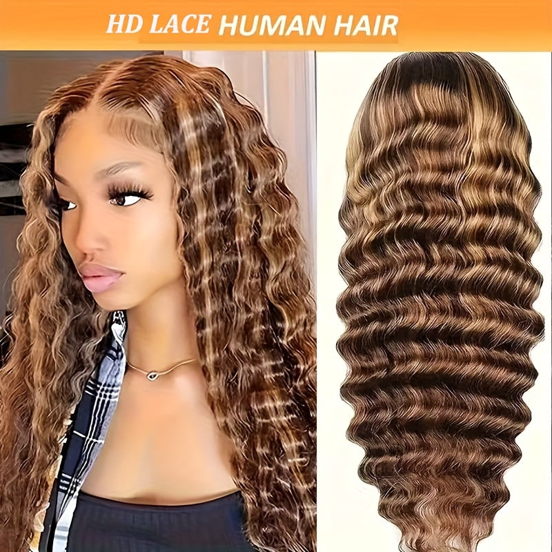 4/27 Deep Wave Lace Front Wigs Human Hair