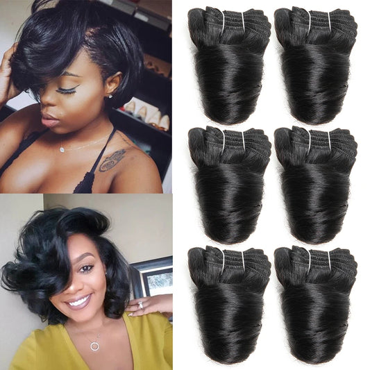 Burmese Weaving Virgin Human Hair Extensions 100% Curly Human Hair Bundles 6PCS