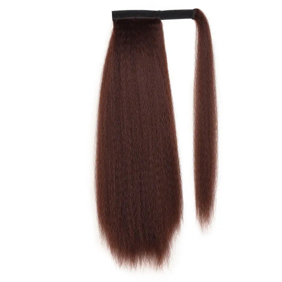Synthetic Long Kinky Straight Ponytail Extension for 24 Inch Clip in