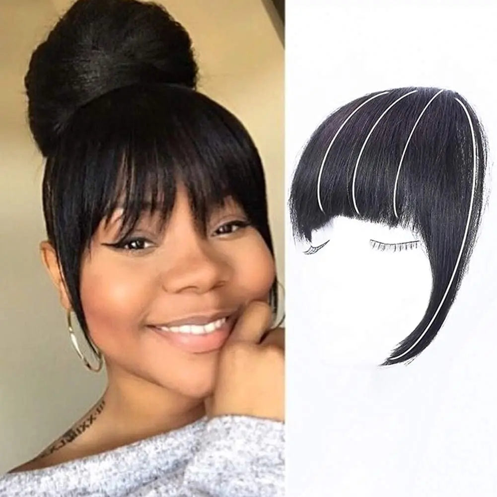 Synthetic Short Kinky Straight Extensions Clip in Bangs