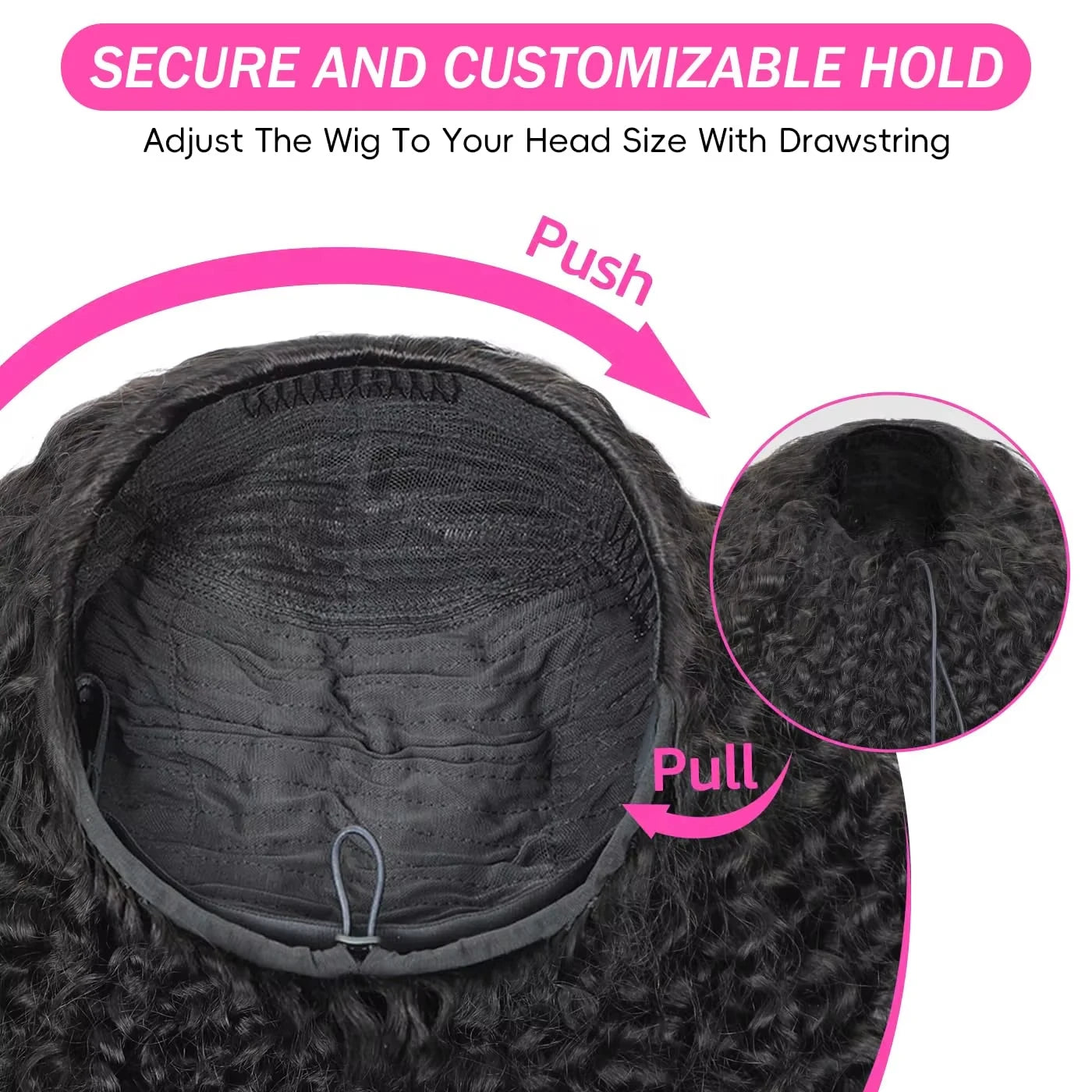 Half Wig Burmese Curly Glueless Human Hair Wigs With Drawstring