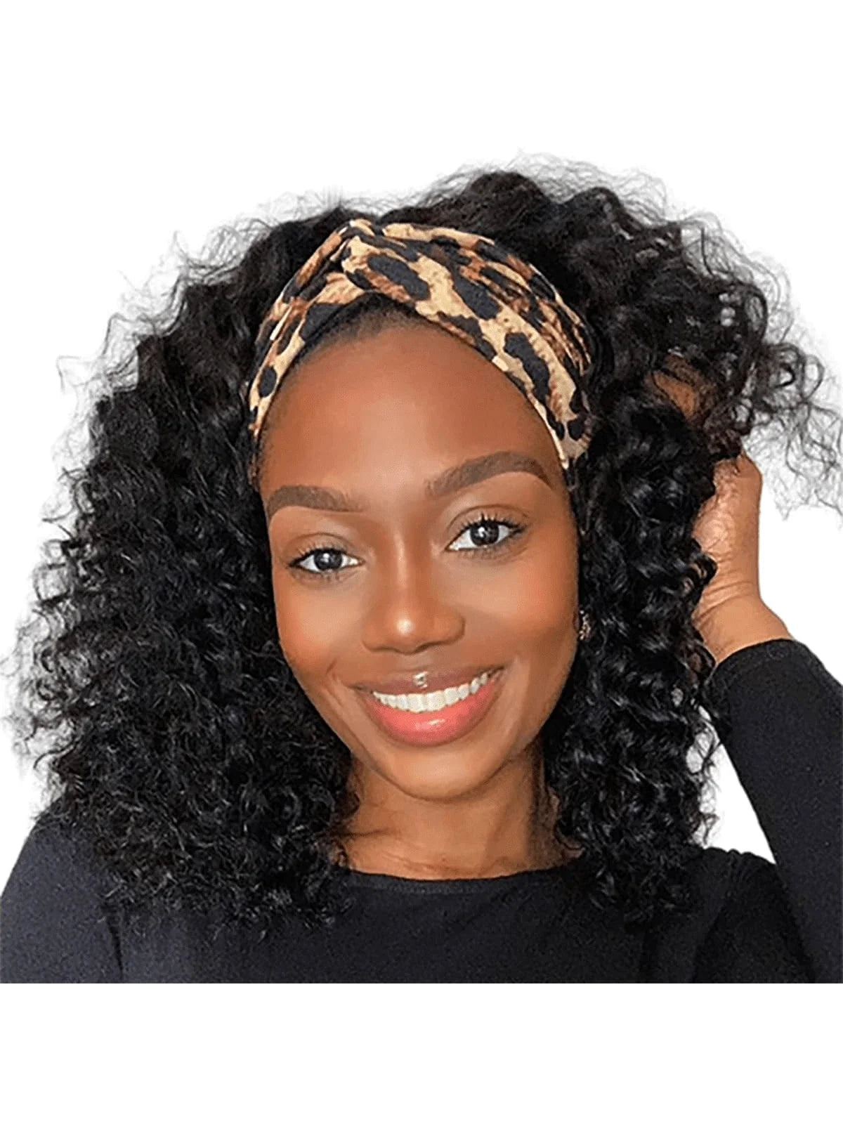 Headband Half Wigs Human Hair Brazilian Glueless Deep Wave