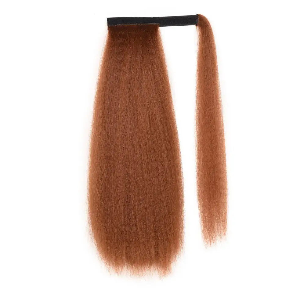Synthetic Long Kinky Straight Ponytail Extension for 24 Inch Clip in