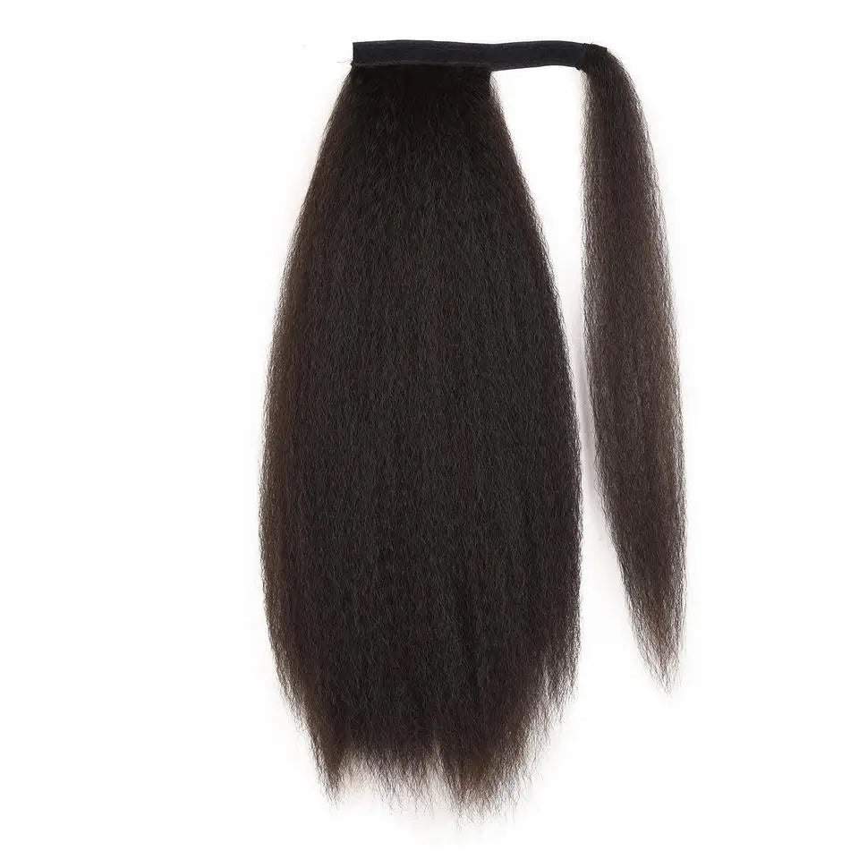 Synthetic Long Kinky Straight Ponytail Extension for 24 Inch Clip in