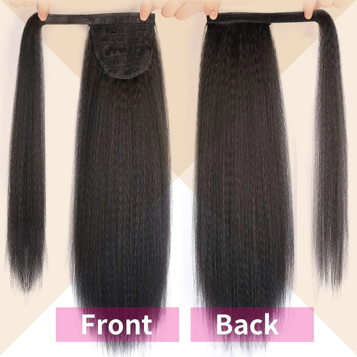 Synthetic Long Kinky Straight Ponytail Extension for 24 Inch Clip in
