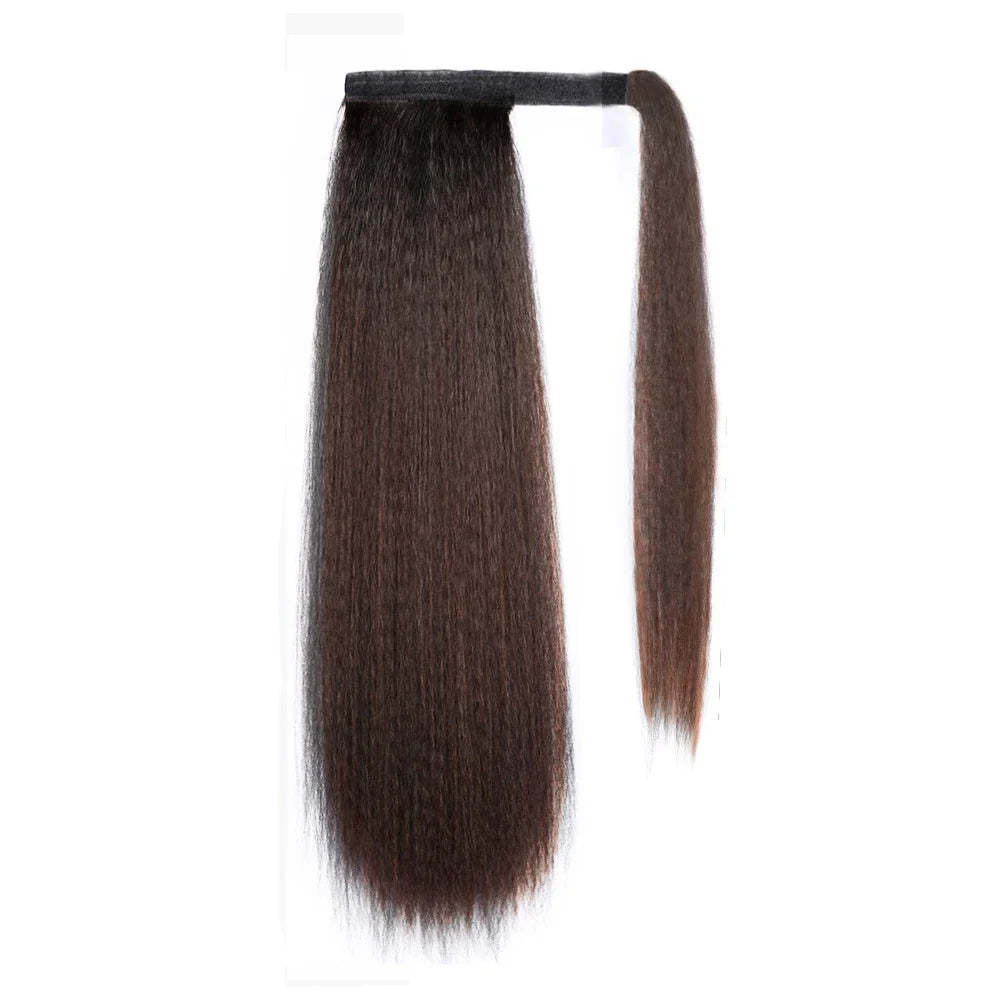 Synthetic Long Kinky Straight Ponytail Extension for 24 Inch Clip in