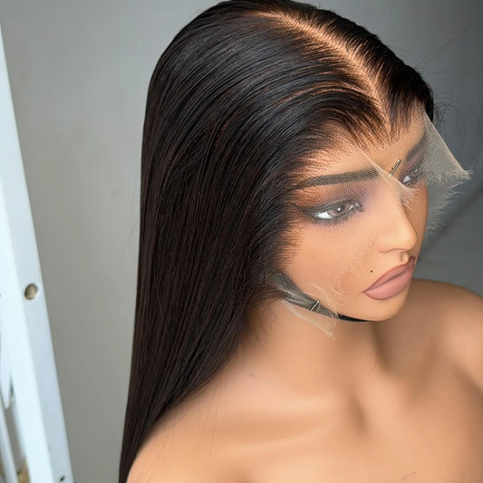Bone Straight Brazilian Virgin Hair 360 HD Lace wig Frontal 5x5 Glueless Wigs