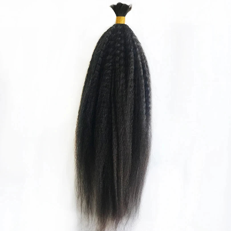 Kinky Straight Human Braiding Hair Bundles No Weft Yaki Straight