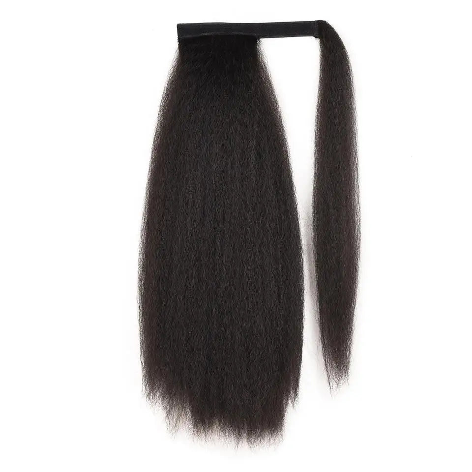 Synthetic Long Kinky Straight Ponytail Extension for 24 Inch Clip in