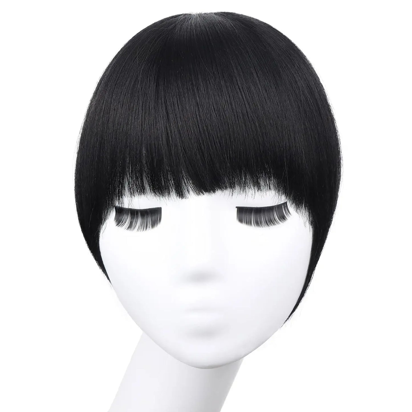 Synthetic Short Kinky Straight Extensions Clip in Bangs