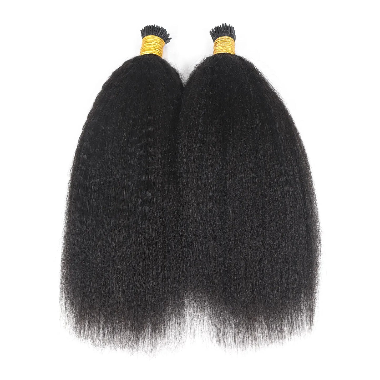 Kinky Straight I Tip Microlink Human Hair Extensions Yaki Virgin Hair