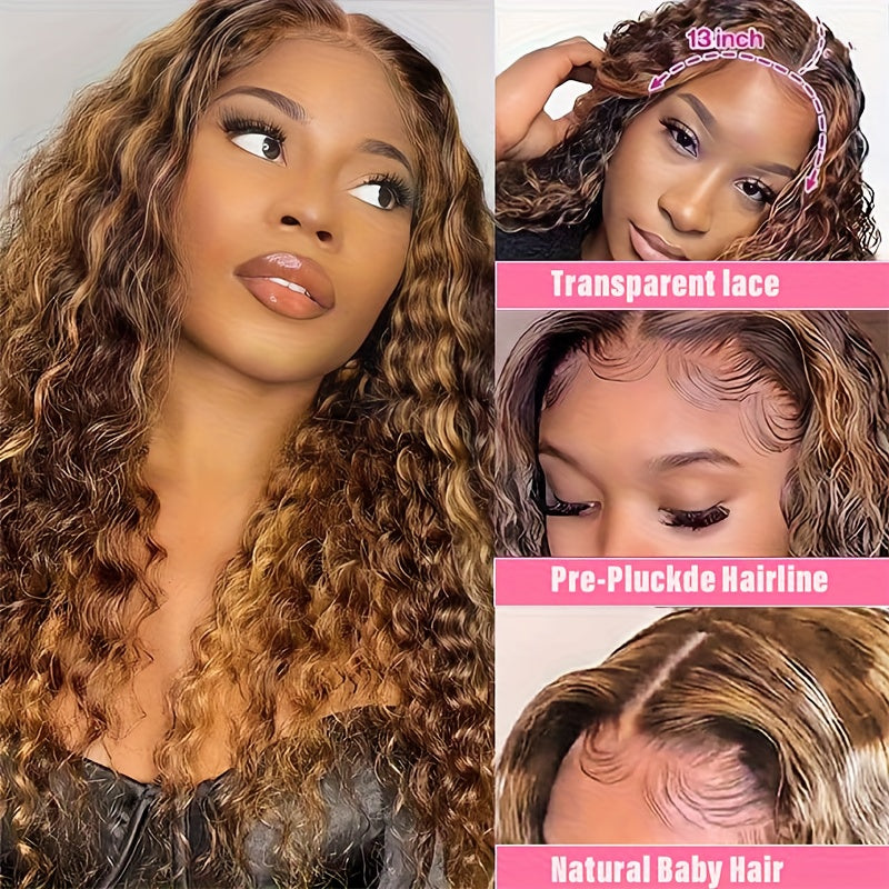 4/27 Deep Wave Lace Front Wigs Human Hair