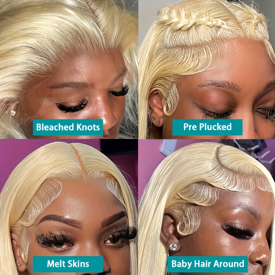 613 Lace Front Wig Human Hair 13x4 Straight Blonde Lace Front Wigs Human Hair Pre Plucked With Baby Hair 13x4 613 HD Transparent Lace Frontal Wig Blonde