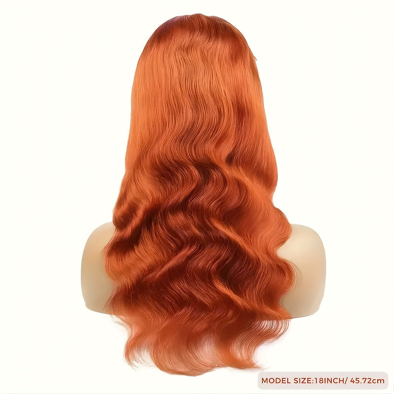Ginger Orange Short Bob Wig Human Hair 4x4 Lace Front Pre-Plucked 150% Density