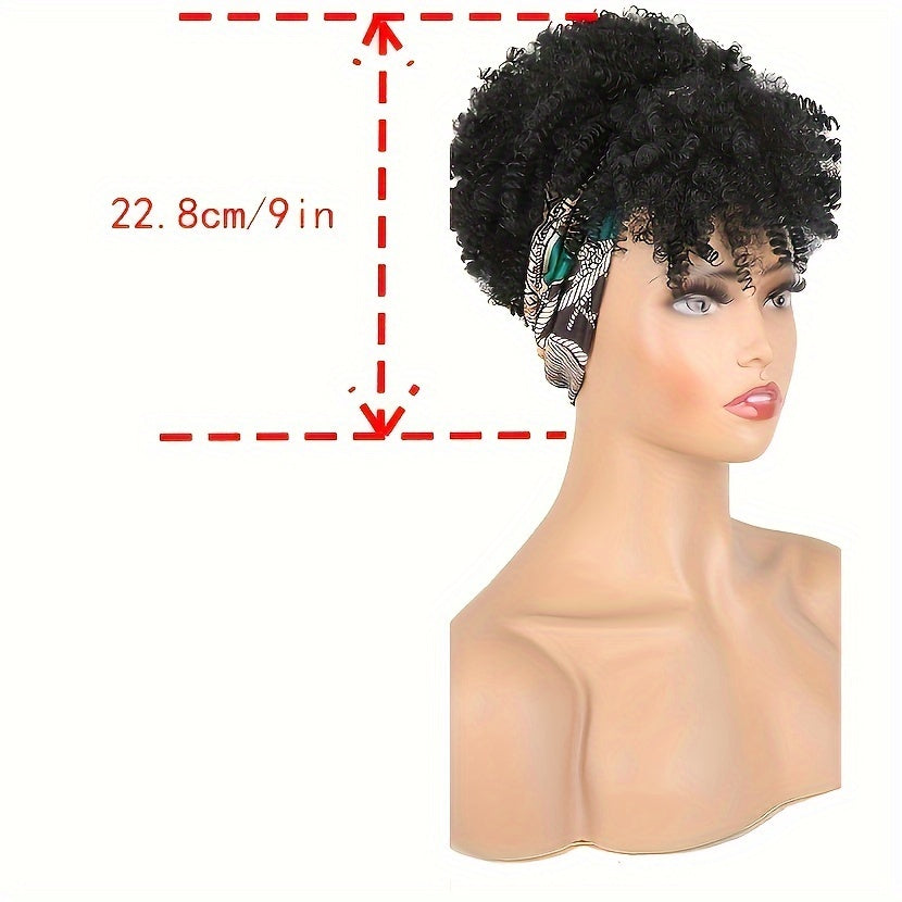 Short Natural Curly Wig Headband