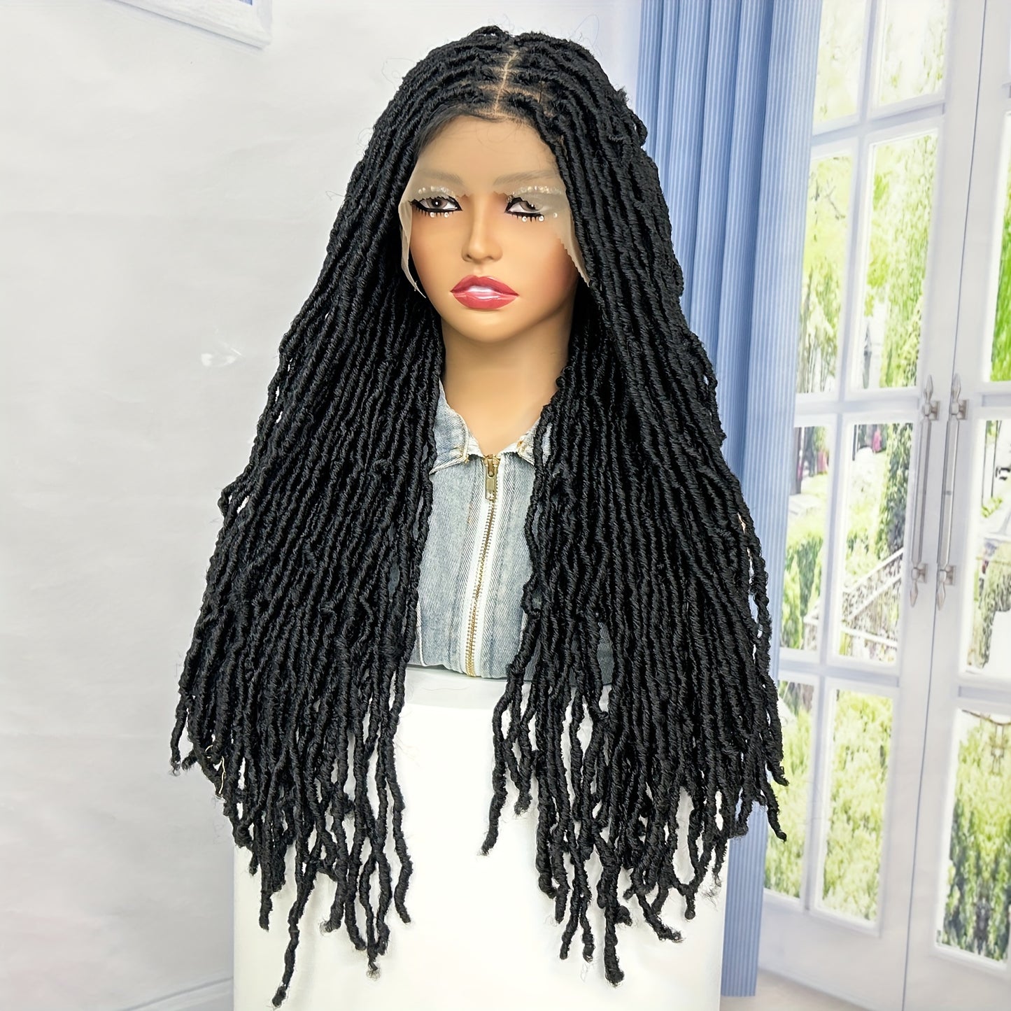 26 Inch Soft Faux Locs Wigs For Black Women, Thick New Faux Locs Wigs, Knotless 9*6 Lace Synthetic Locs Wig Pre Plucked